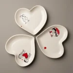 بشقاب برنج خوری سرامیکی قلبی با طرح love